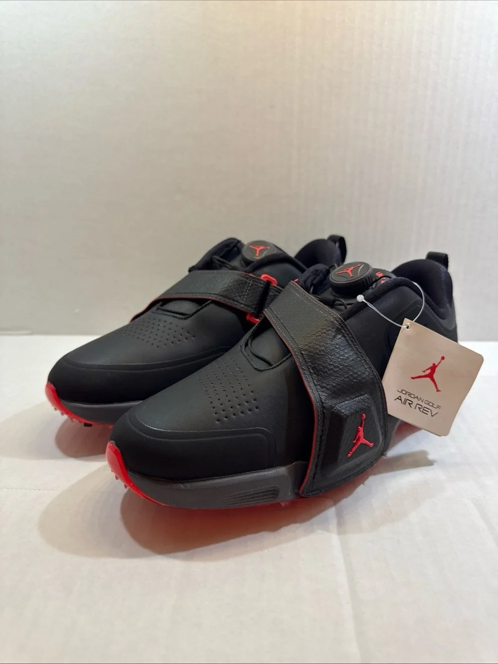 Men's Size 7.5 Air Jordan Rev Golf Shoes Black Grey Infrared FV6338-001